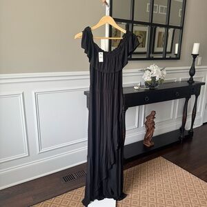 Express Black Off-Shoulder Maxi Dress